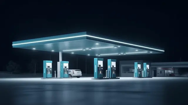 Posto de gasolina moderno
